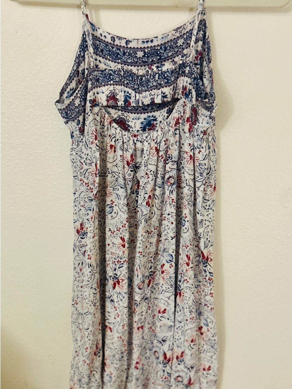 Wallflower Floral Maxi Dress in Blue, Red & Cream